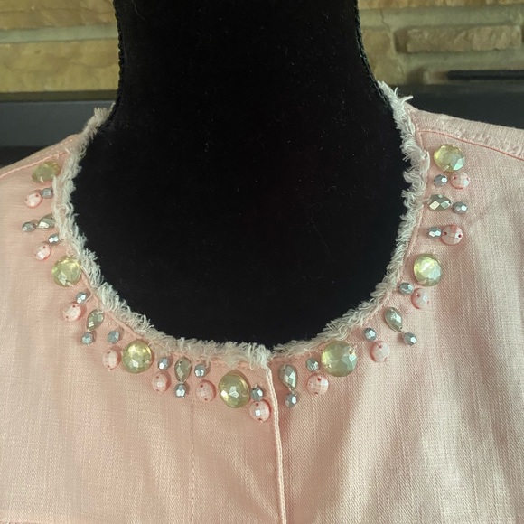 Ruby Rd. Pink Jacket w/ jeweled neck; sz. 10 - Picture 2 of 7